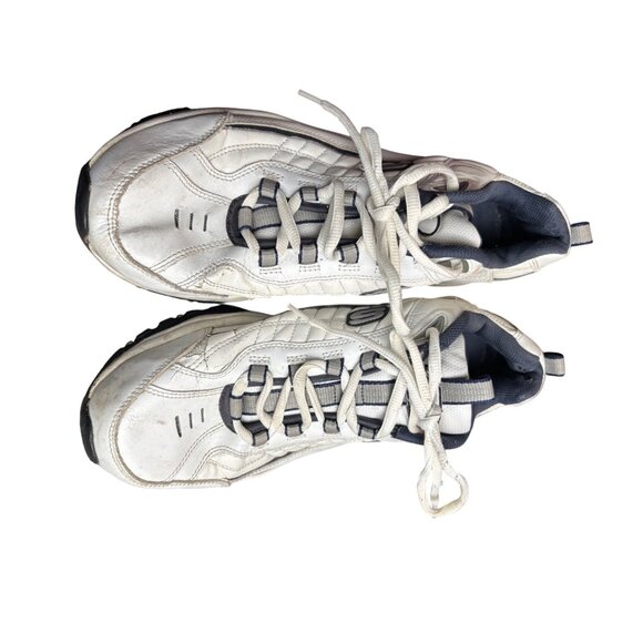 Skechers Sport Mens Lace-Up Walking Shoes Size 11.5 White & Navy Leather/Synthet - Picture 8 of 12